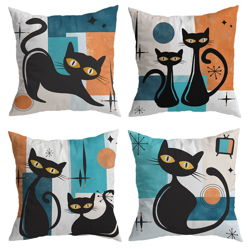 Home Fashion Print Vintage Cat Pattern Pillowcase