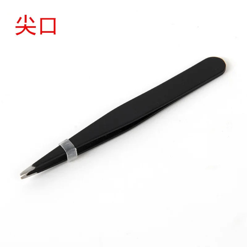 Stainless Steel Flat Slant Tip Eyebrow Eyelash Makeup Tweezer Beauty Tools Eyebrow Tweezers Facial Hair RemovalClip Tweezers