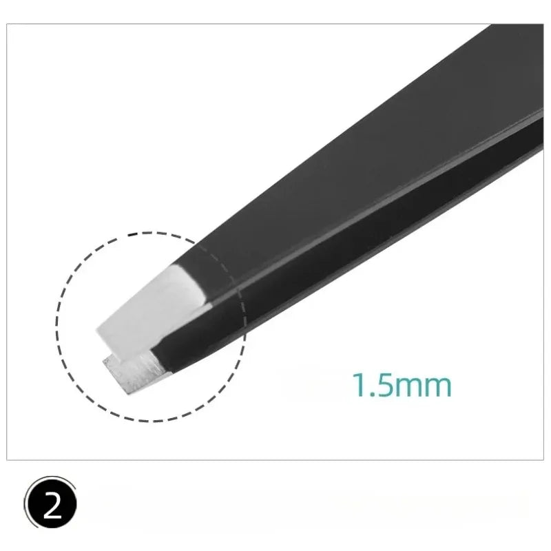 Stainless Steel Flat Slant Tip Eyebrow Eyelash Makeup Tweezer Beauty Tools Eyebrow Tweezers Facial Hair RemovalClip Tweezers