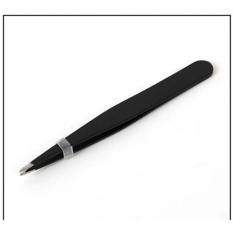 Stainless Steel Flat Slant Tip Eyebrow Eyelash Makeup Tweezer Beauty Tools Eyebrow Tweezers Facial Hair RemovalClip Tweezers