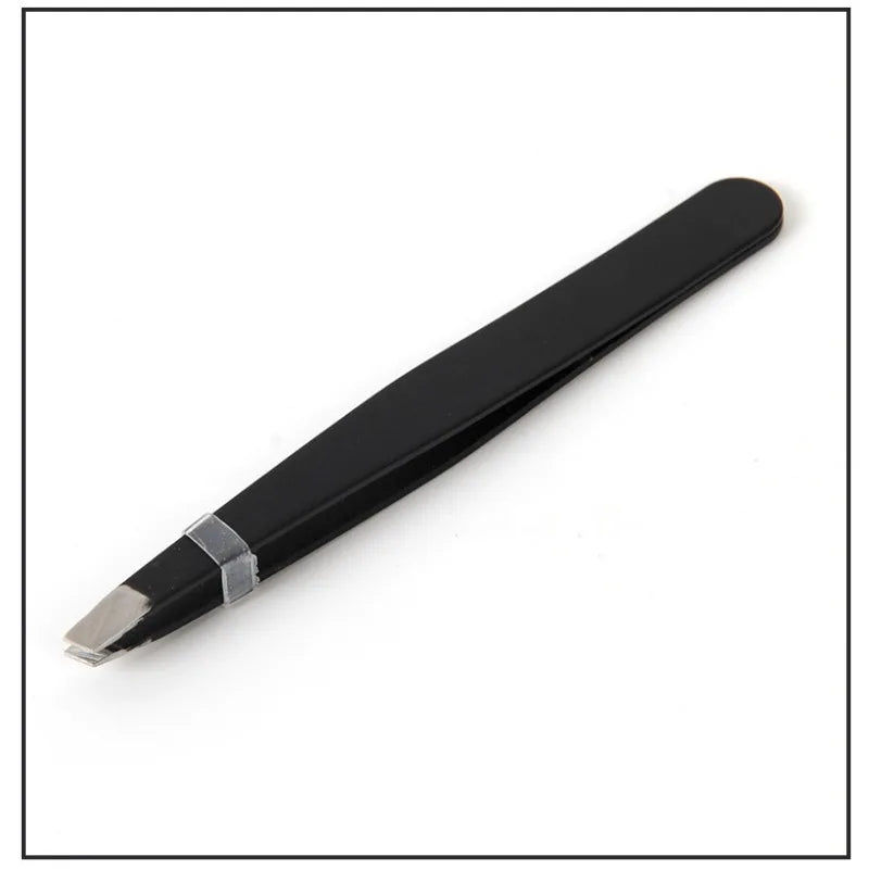 Stainless Steel Flat Slant Tip Eyebrow Eyelash Makeup Tweezer Beauty Tools Eyebrow Tweezers Facial Hair RemovalClip Tweezers