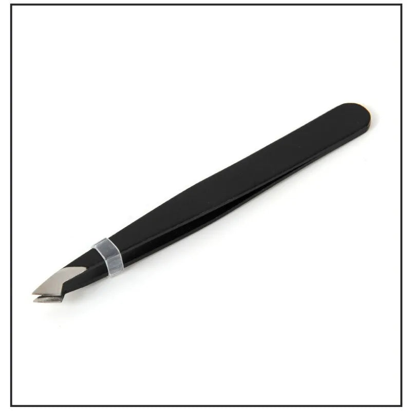 Stainless Steel Flat Slant Tip Eyebrow Eyelash Makeup Tweezer Beauty Tools Eyebrow Tweezers Facial Hair RemovalClip Tweezers