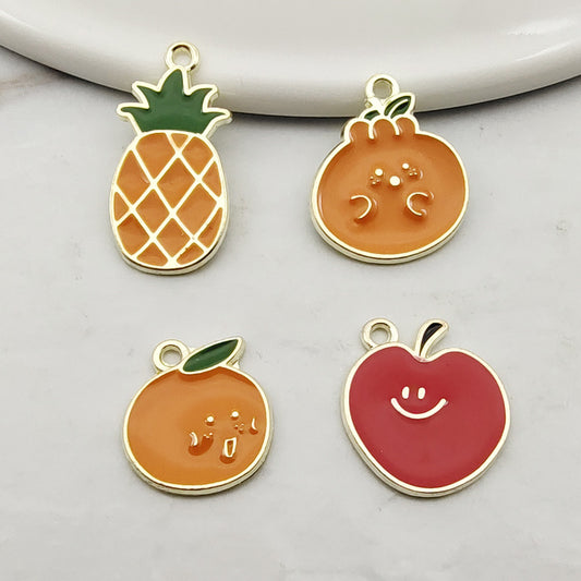 Fruit Pineapple Orange Pendant Accessories Earrings